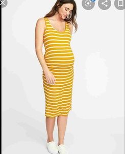 Nwt old navy yellow stripe maternity bodycon dress